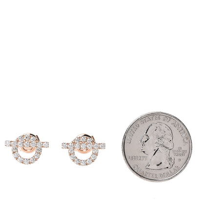 Hermes 18K Rose Gold Diamond Finesse Earrings 2 of 4