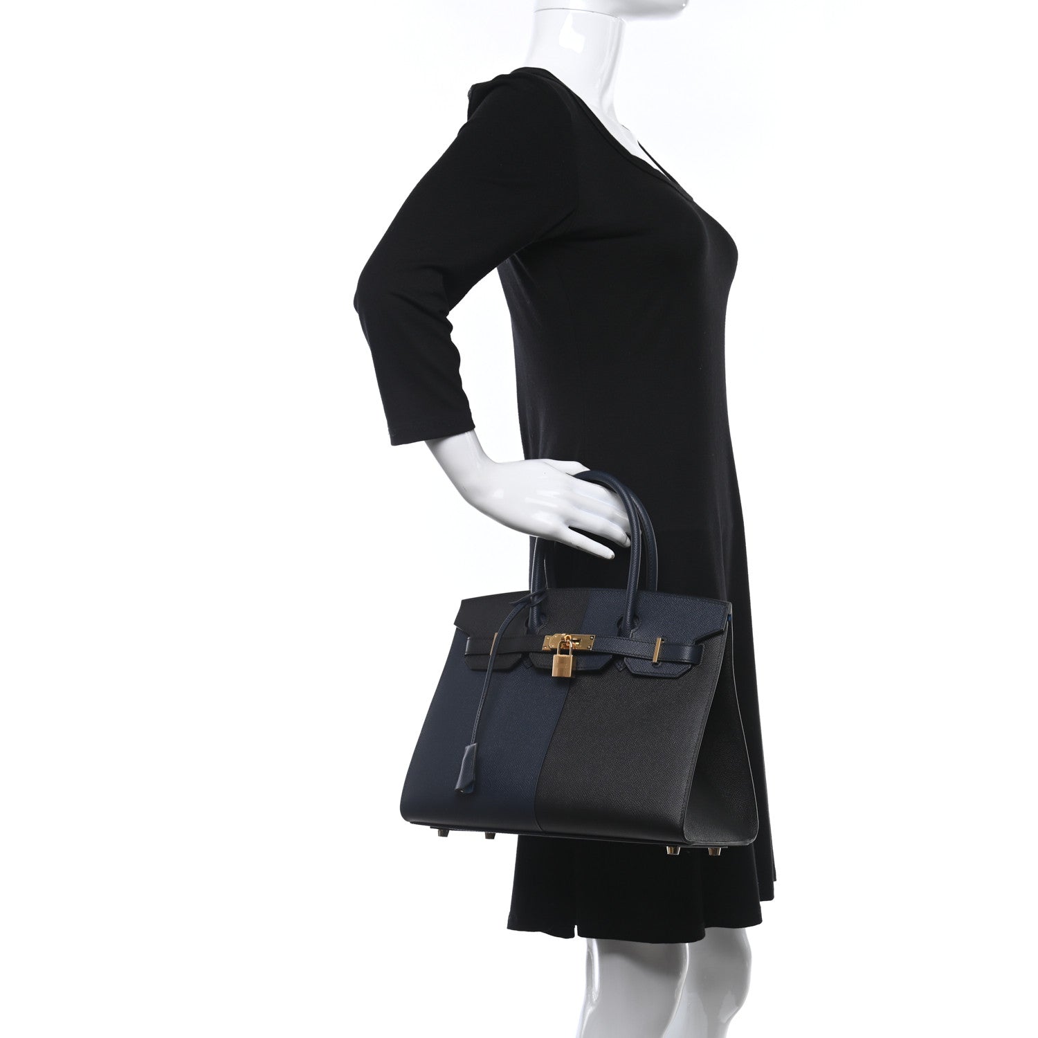 Hermes Epsom Casaque Birkin Sellier 30 Bleu Indigo Black Bleu Frida 2 of 11