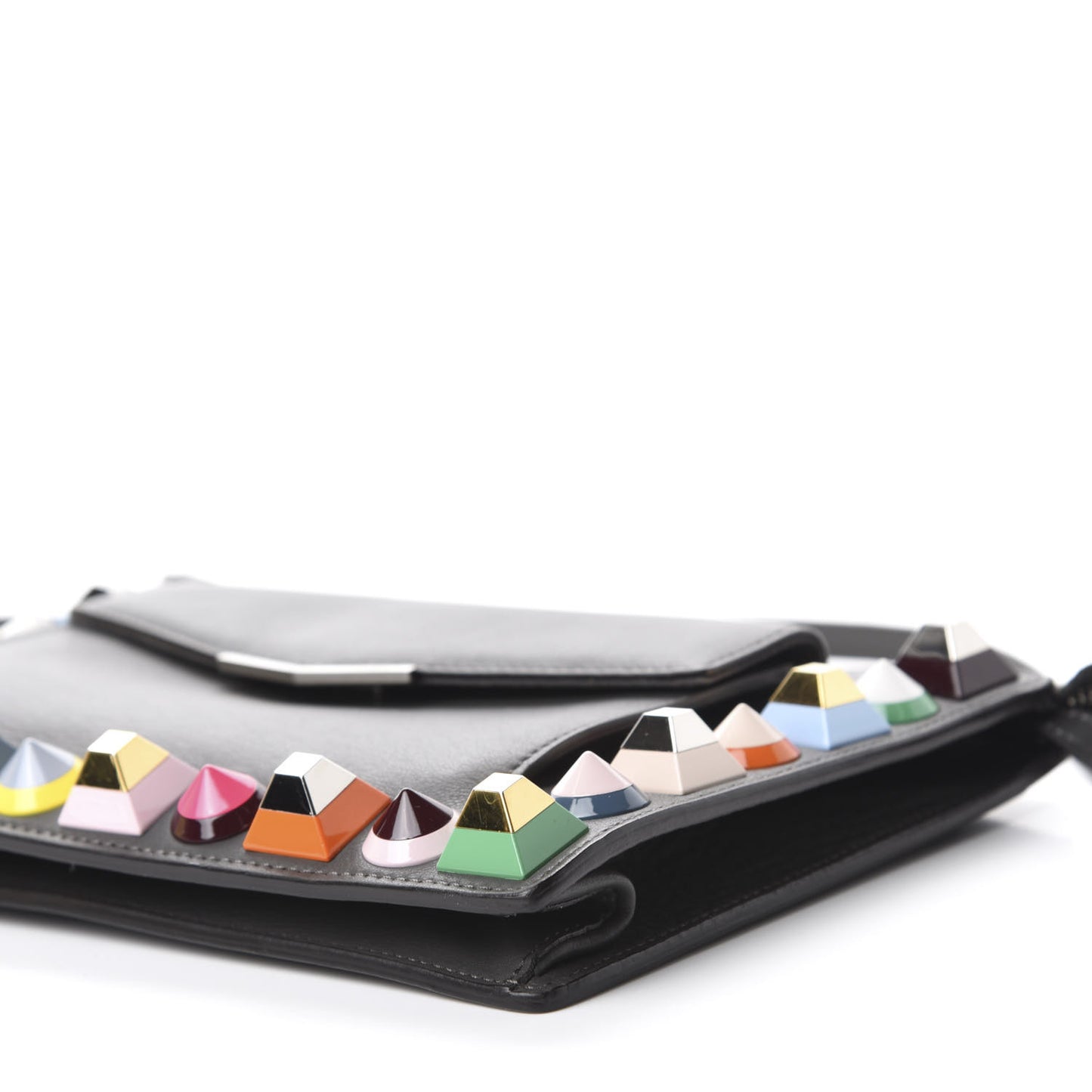 Vitello Dolce Studded Mini 2Jours Pouch Black Multicolor