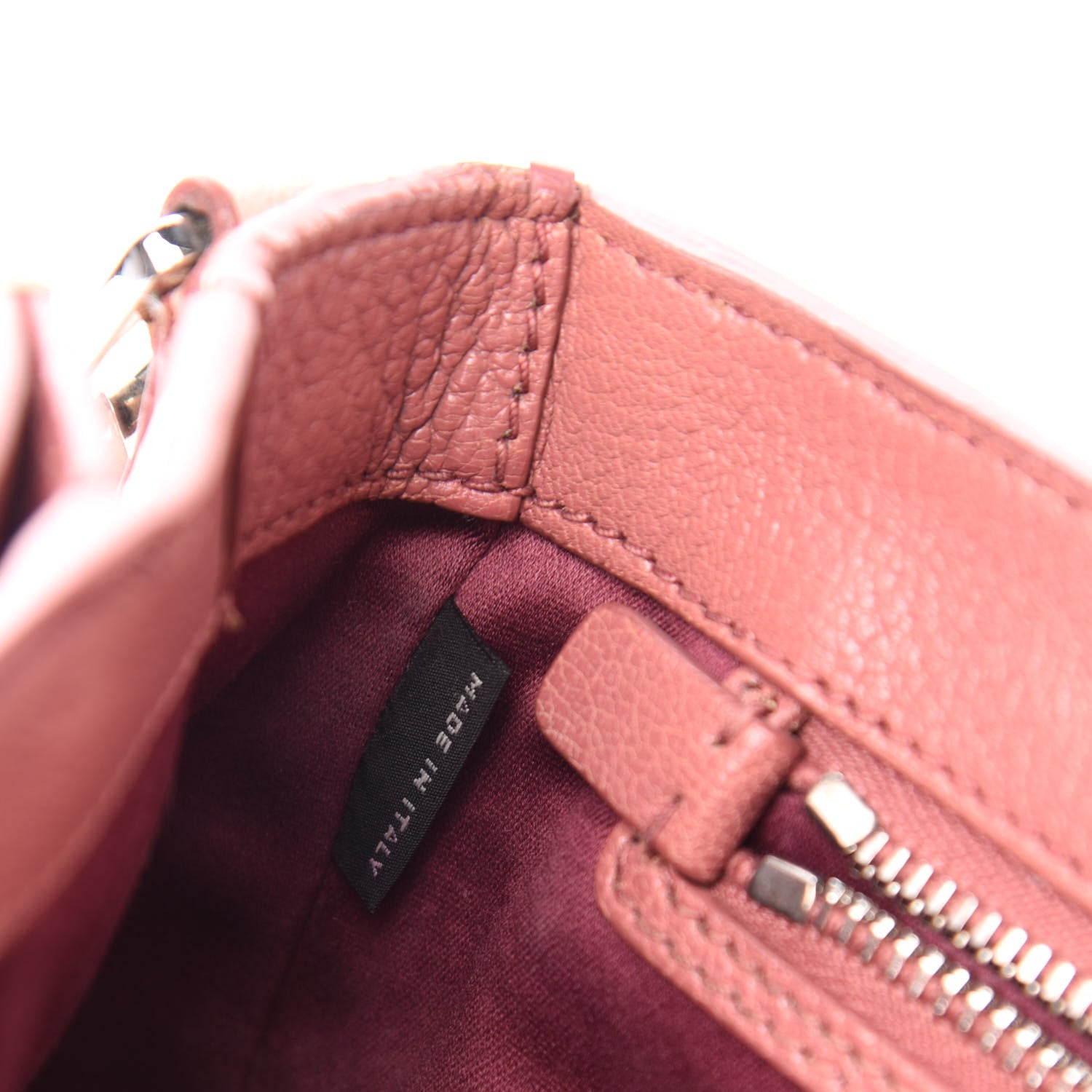 Miu Miu Goatskin Madras Chain Shoulder Bag Pink 7 of 14