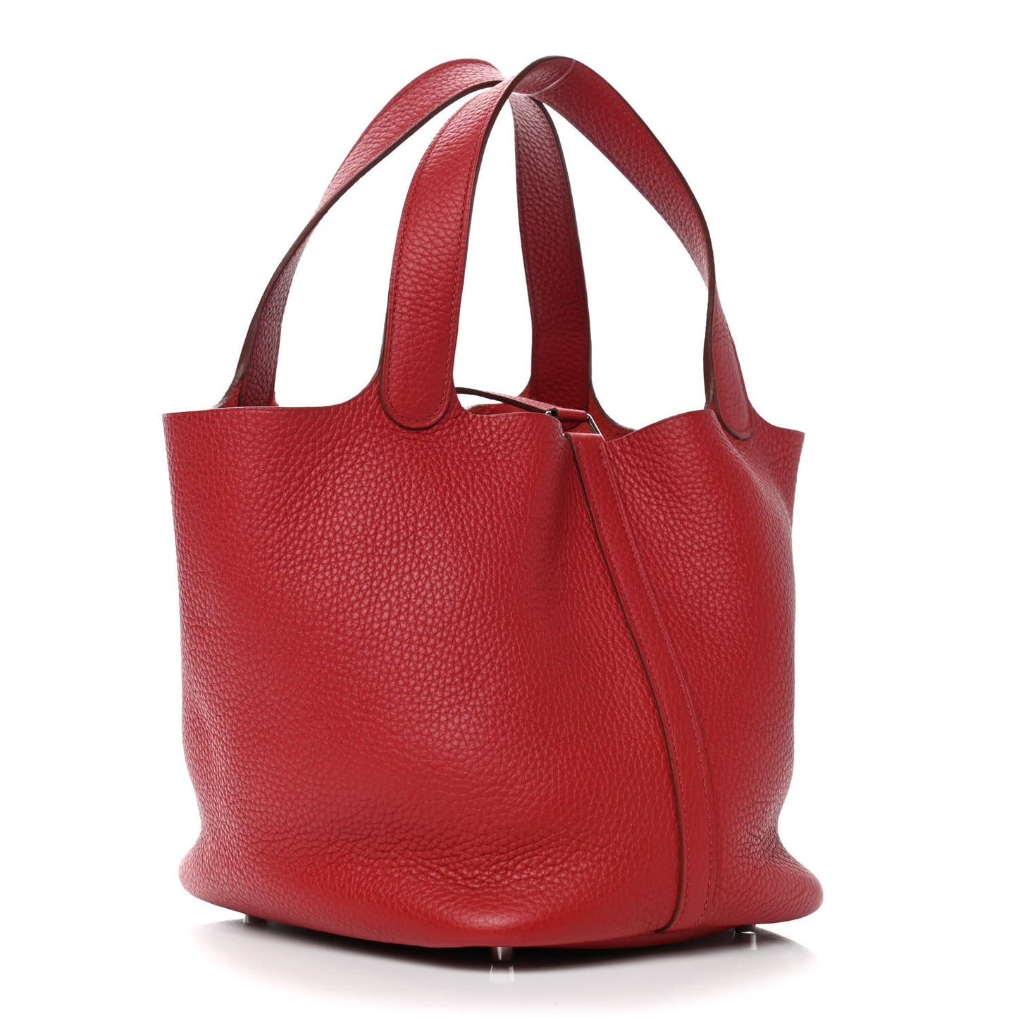 Taurillon Clemence Picotin Lock 22 MM Rouge Casaque