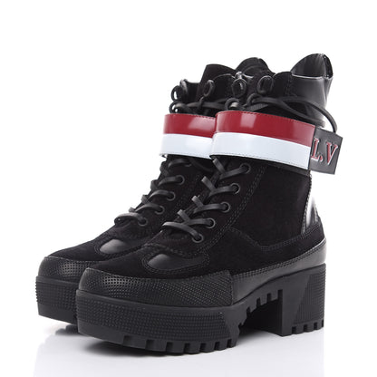 Louis Vuitton Suede Calfskin Laureate Platform Desert Boots 36 Black 3 of 7