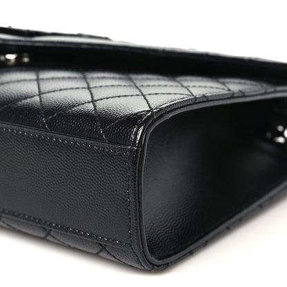 Saint Laurent Grain De Poudre Textured Mixed Matelasse Triquilt Medium Monogram Monochrome Satchel Black 9 of 10