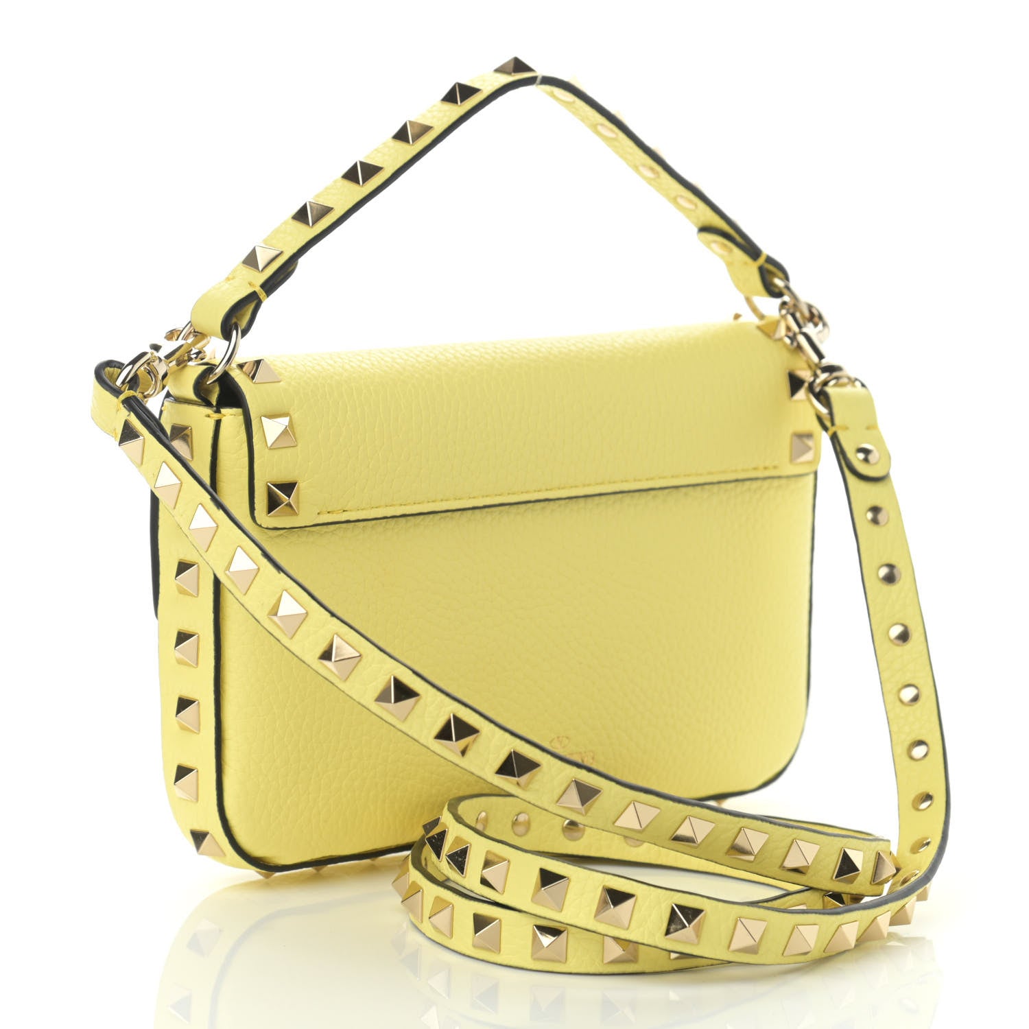Valentino Garavani Grainy Calfskin Rockstud Crossbody Pouch Lime Sorbet 3 of 9