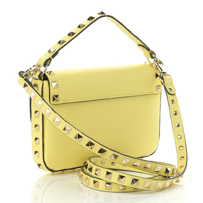 Valentino Garavani Grainy Calfskin Rockstud Crossbody Pouch Lime Sorbet 3 of 9