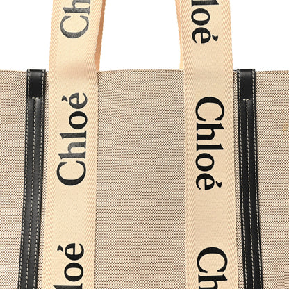 Chloe Cotton Calfskin Medium Woody Ribbon Tote White Blue 7 of 10