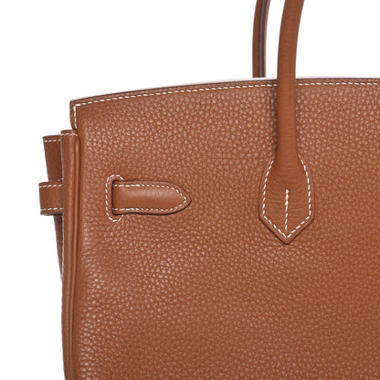 Hermes Taurillon Clemence Birkin 35 Gold 32 of 39