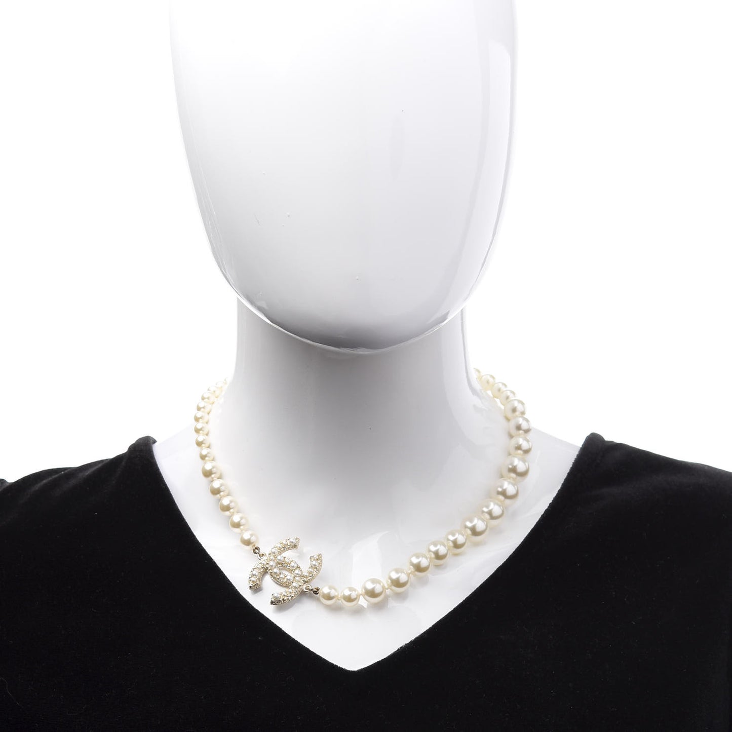 Pearl CC 100th Anniversary Necklace Light Gold