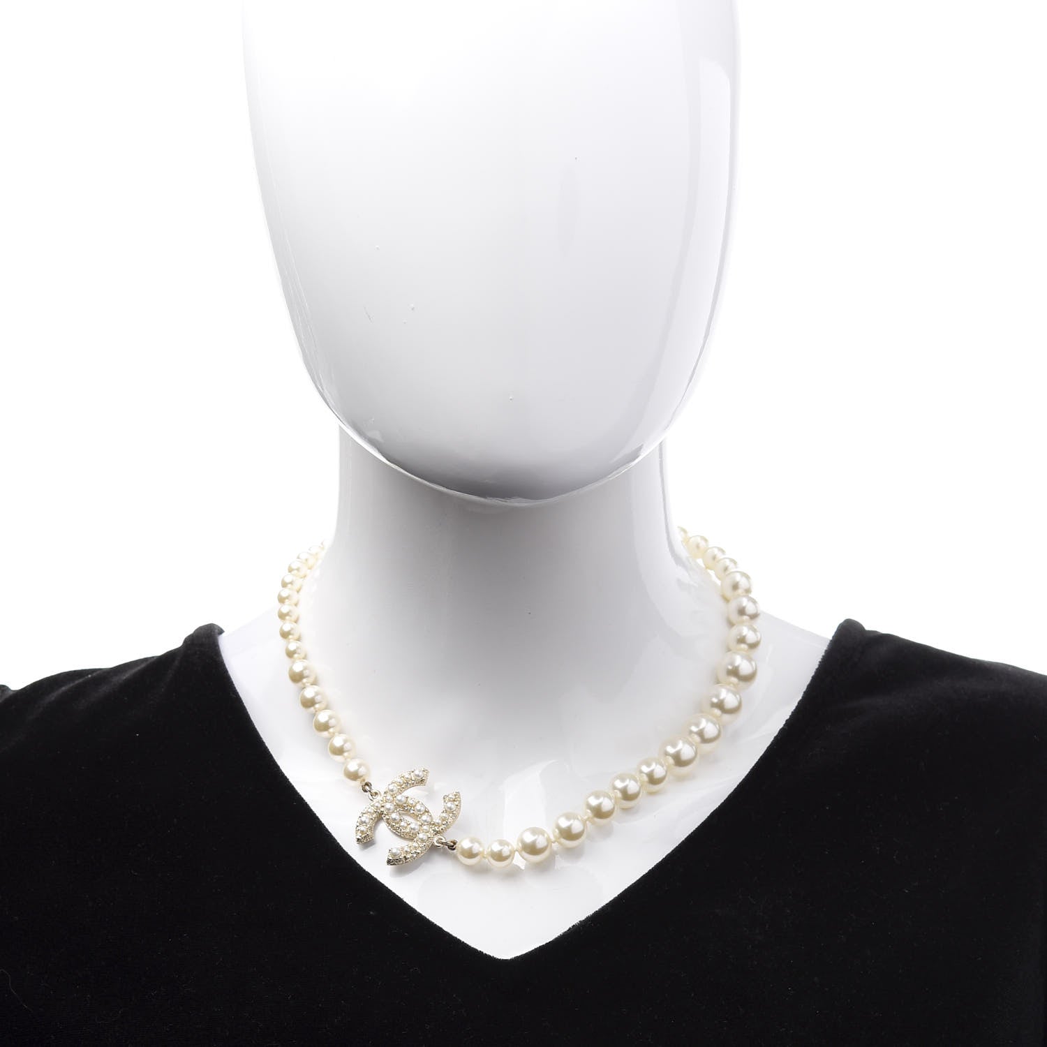 Chanel Pearl CC 100th Anniversary Necklace Light Gold 2 of 7
