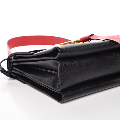 Valentino Garavani Smooth Calfskin Medium Vring Shoulder Bag Rouge Pur Cerise Black 5 of 8