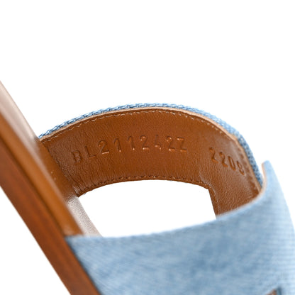 Hermes Denim Canvas Oran Sandals 38 Bleu Clair 8 of 10