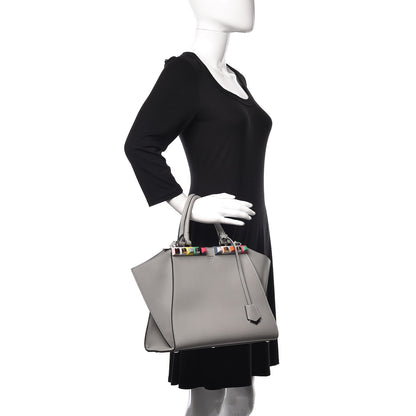 Fendi VItello Dolce Studded Petite 3Jours Tote Ghiaccio Multicolor 2 of 13