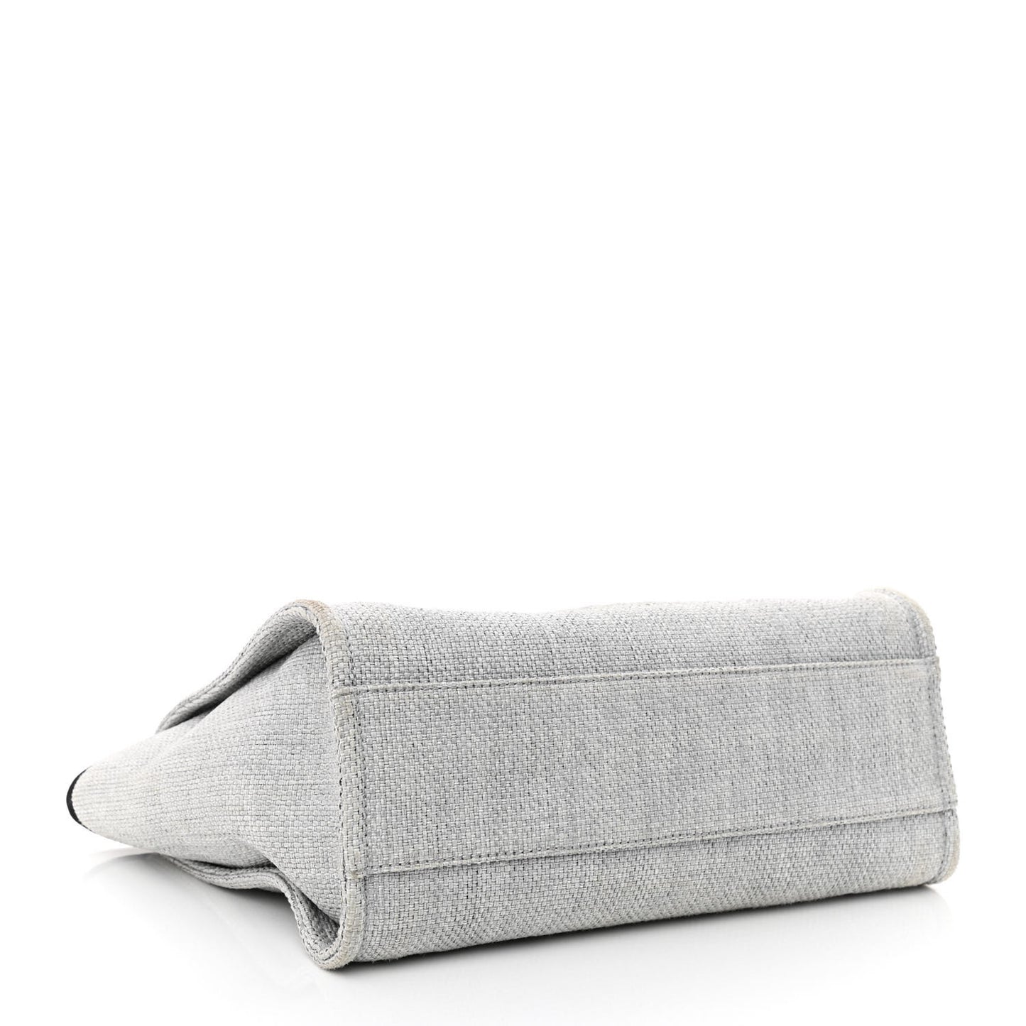 Woven Straw Raffia Small Deauville Tote Grey