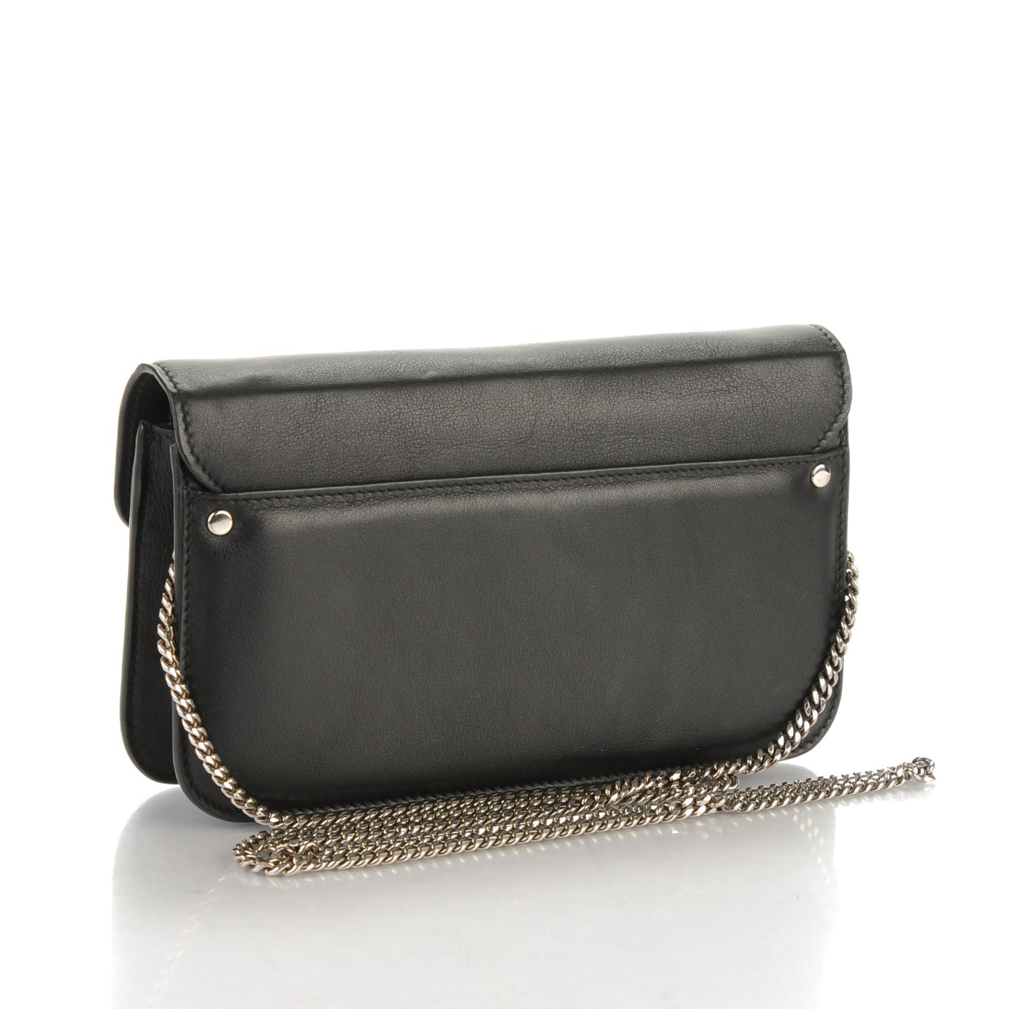 Smooth Calfskin PS11 Chain Wallet Black