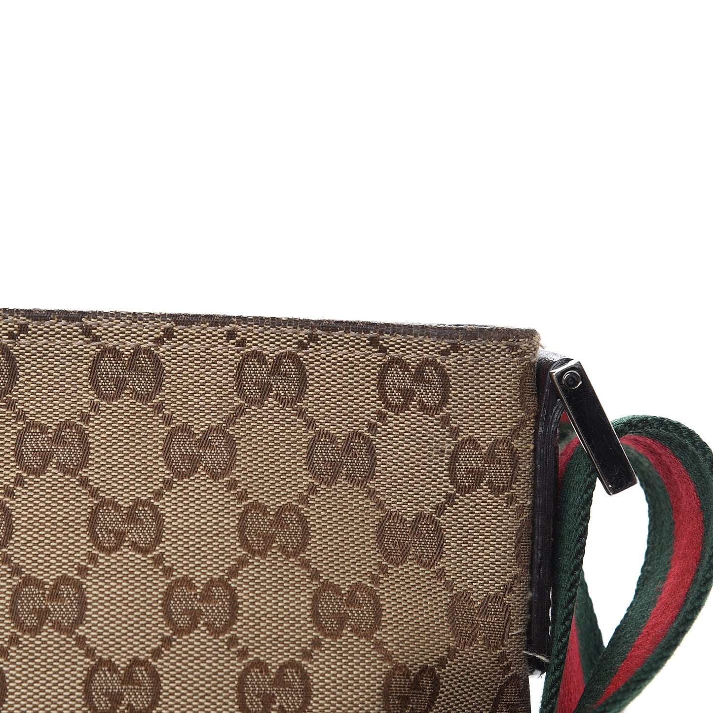 Monogram Web Medium Flat Messenger Bag Brown