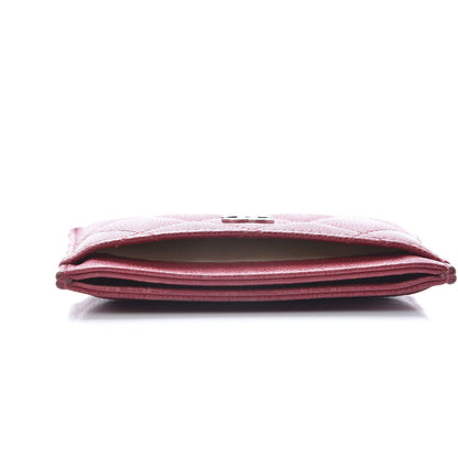Chanel Caviar Quilted Card Holder Dark Pink 14 of 15