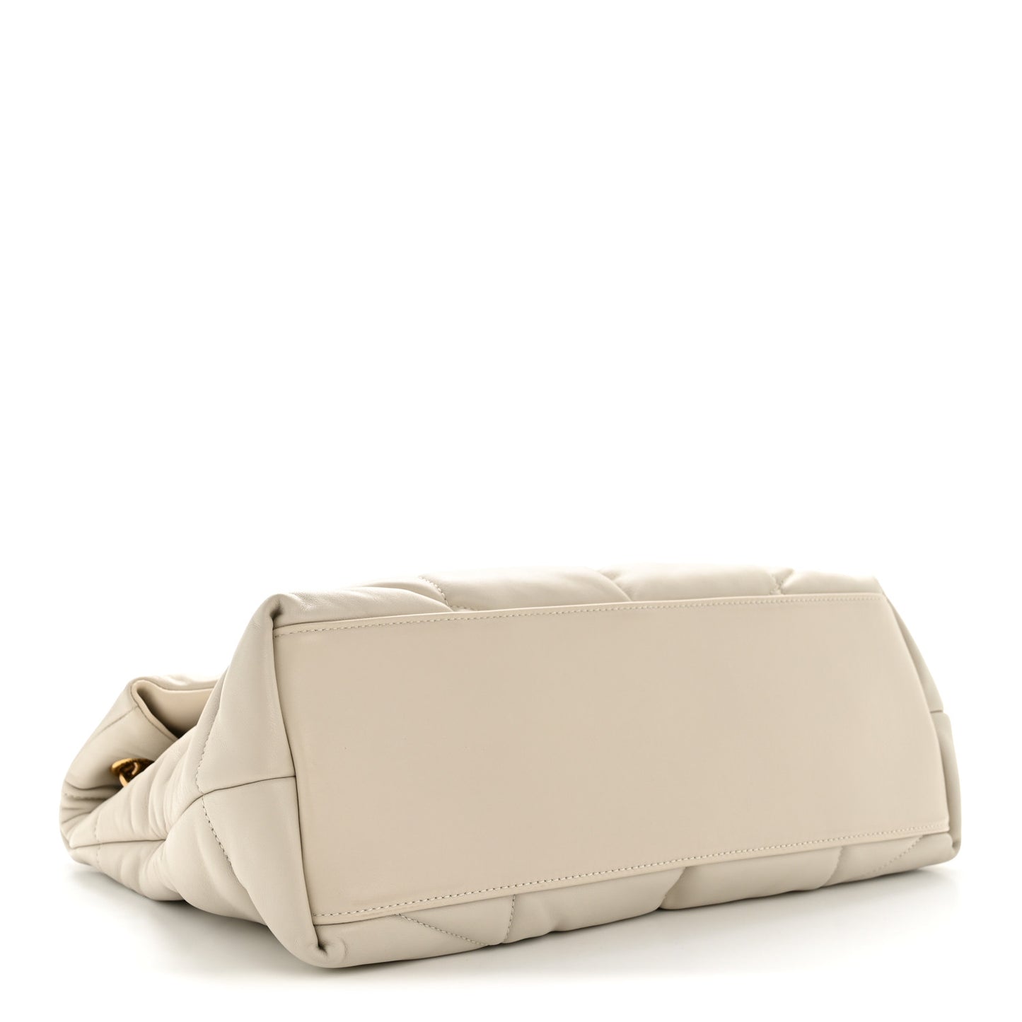 Lambskin Quilted Medium Loulou Puffer Monogram Chain Satchel Crema Soft