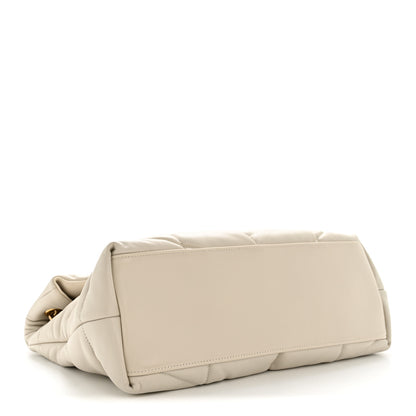 Saint Laurent Lambskin Quilted Medium Loulou Puffer Monogram Chain Satchel Crema Soft 4 of 15