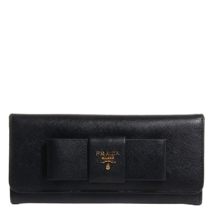 Prada Saffiano Bow Wallet Nero Black 1 of 8