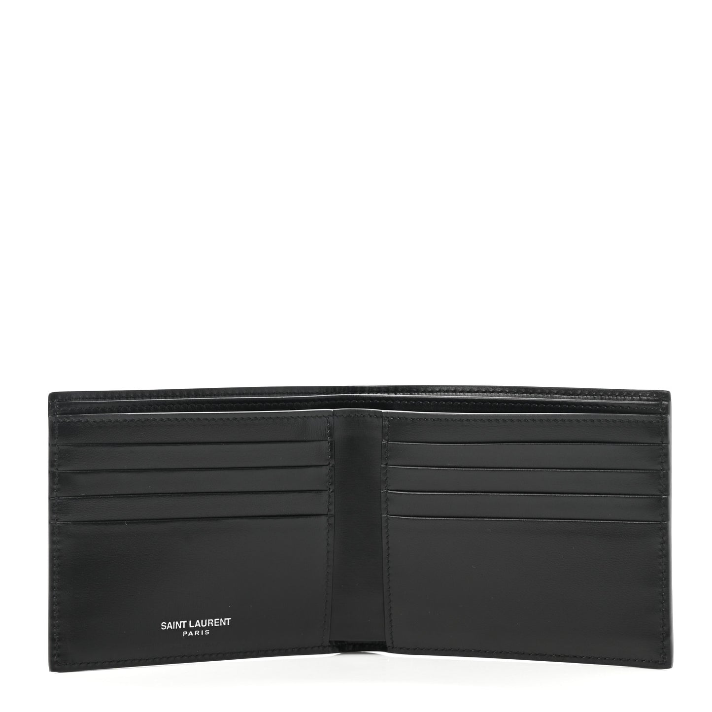 Matte Calfskin Tiny Cassandre East West Wallet Black
