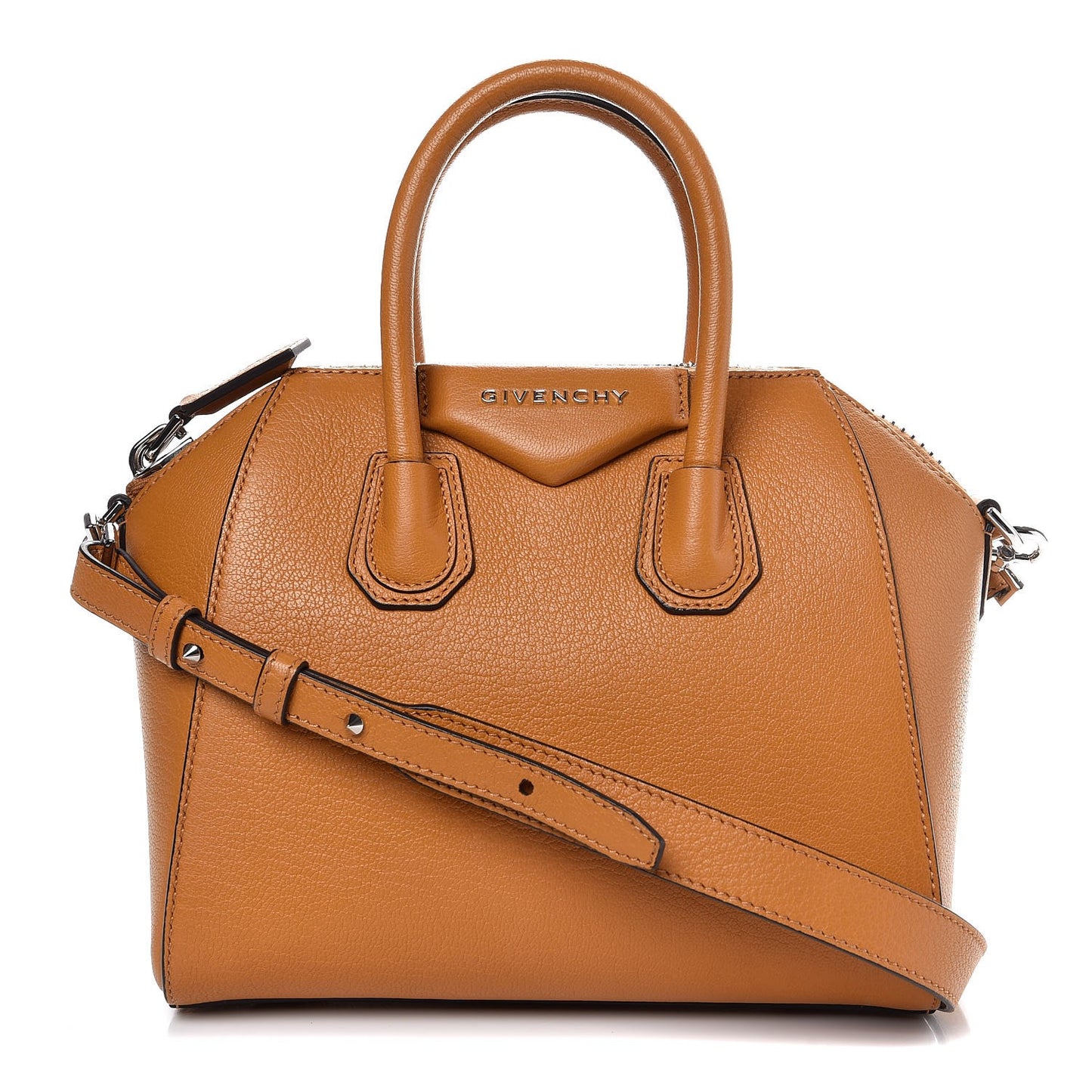 Sugar Goatskin Mini Antigona Caramel Brown