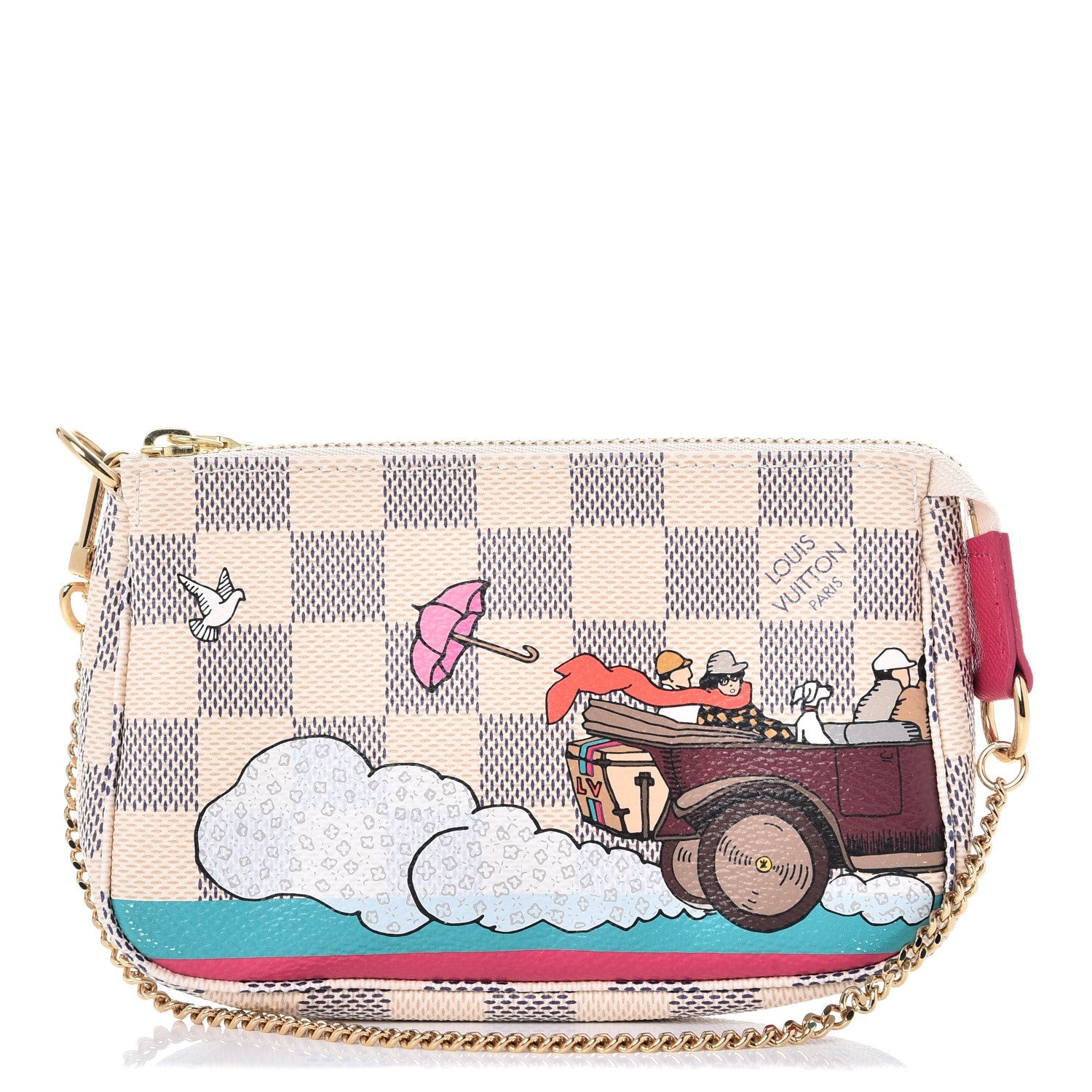Louis Vuitton Damier Azur 2015 Christmas Animation Mini Pochette Accessories 1 of 8