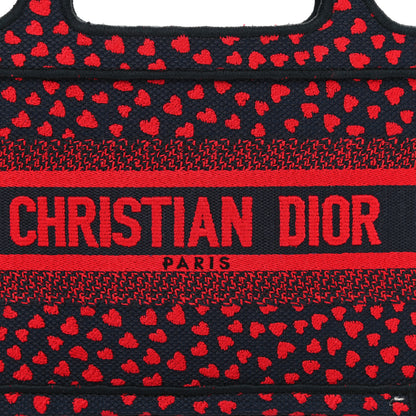 Christian Dior Canvas Embroidered Pop Heart I Love Paris Mini Book Tote Red Multicolor 8 of 10