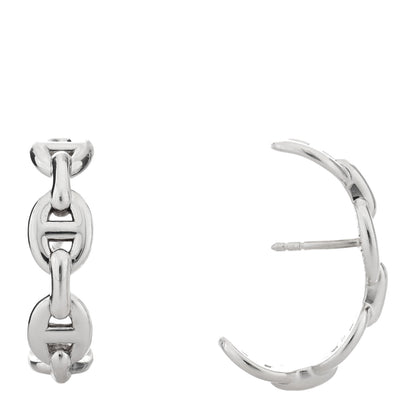 Hermes Sterling Silver Chaine D'Ancre Enchainee Climber Earrings 2 of 10
