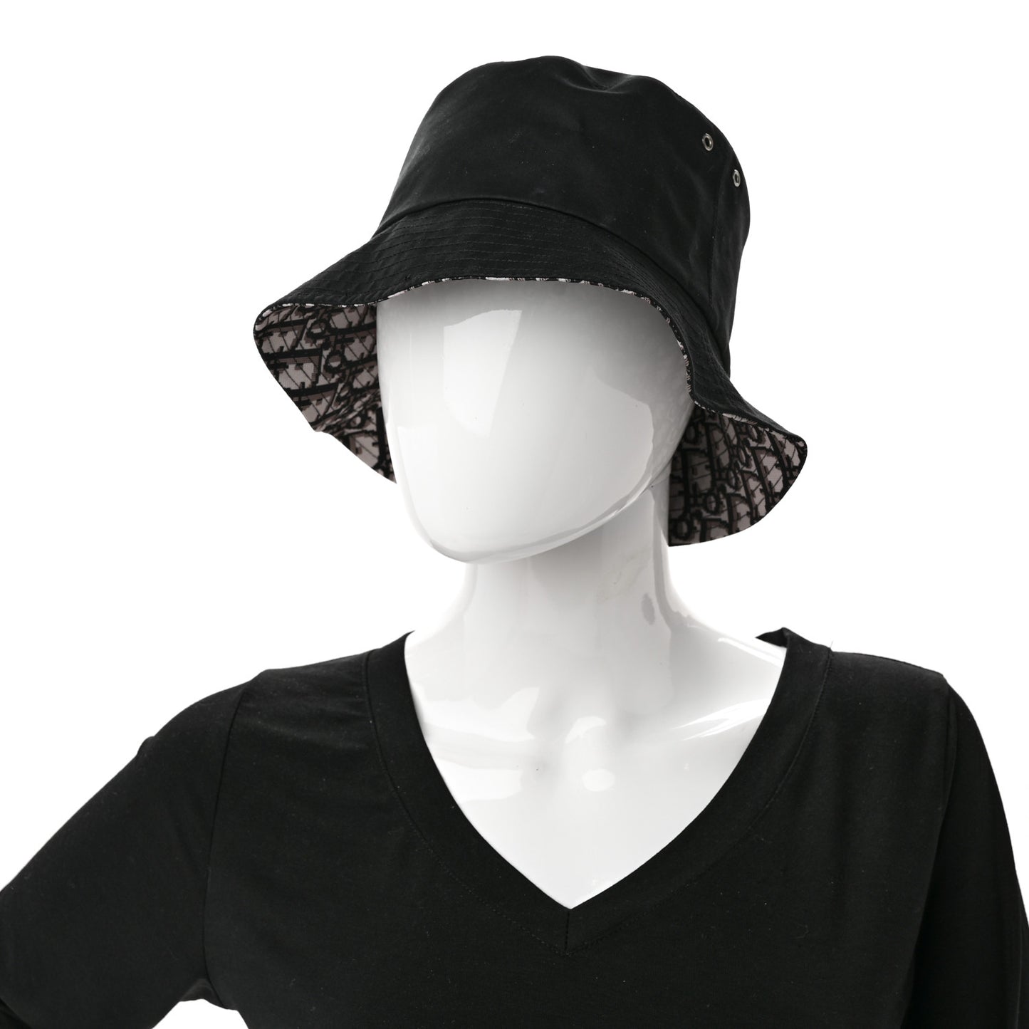 Oblique Reversible Teddy-D Brim Bucket Hat Black
