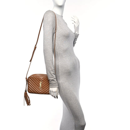 Saint Laurent Calfskin Matelasse Monogram Lou Camera Bag Cinnamon 2 of 11