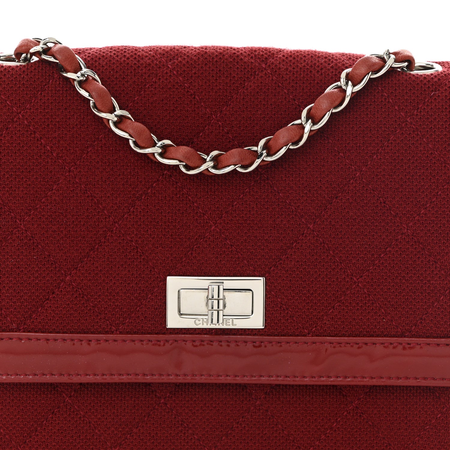 Chanel Jersey Patent Quilted 2.55 Reissue Flap Red 8 of 10