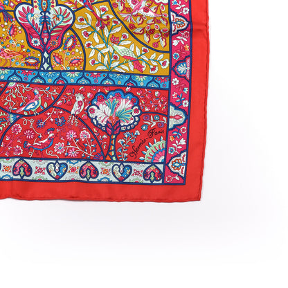 Hermes Silk Au Pays Des Oiseaux Fleurs Scarf 90 4 of 5