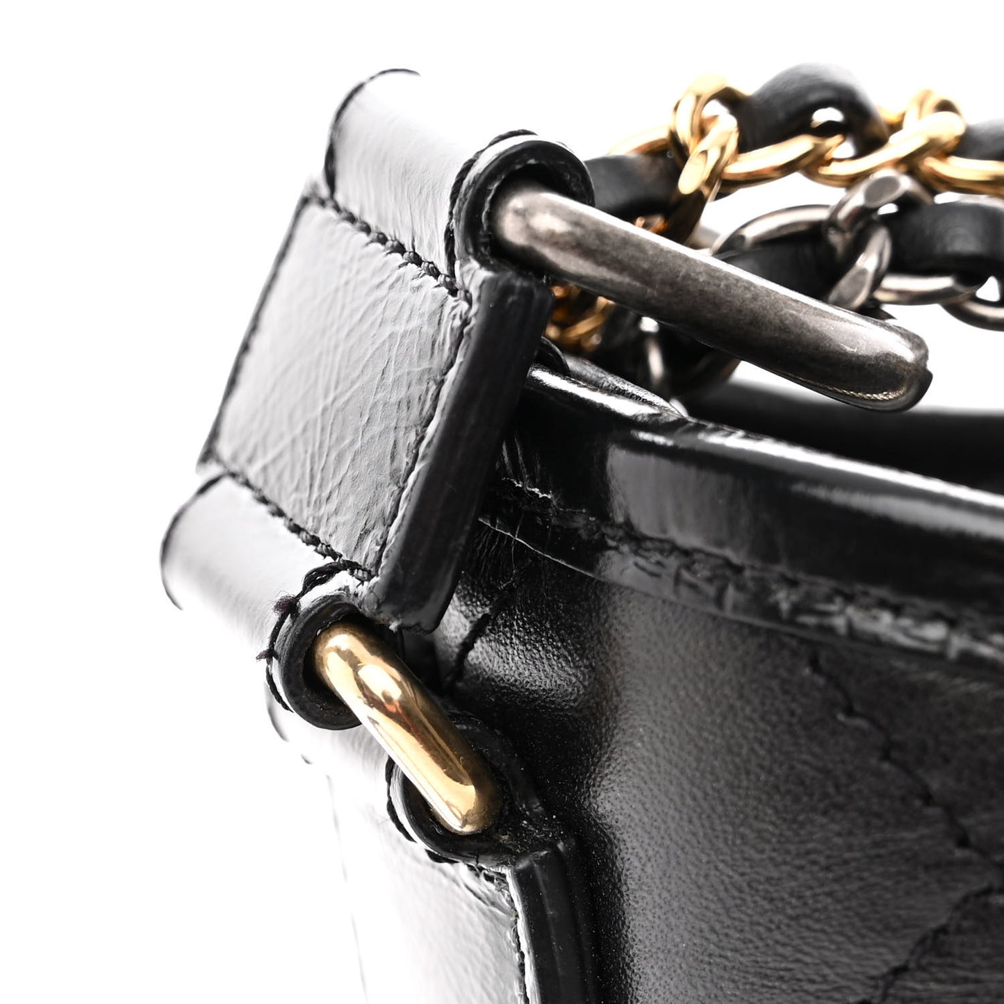 Aged Calfskin Quilted New Medium Gabrielle Hobo Black