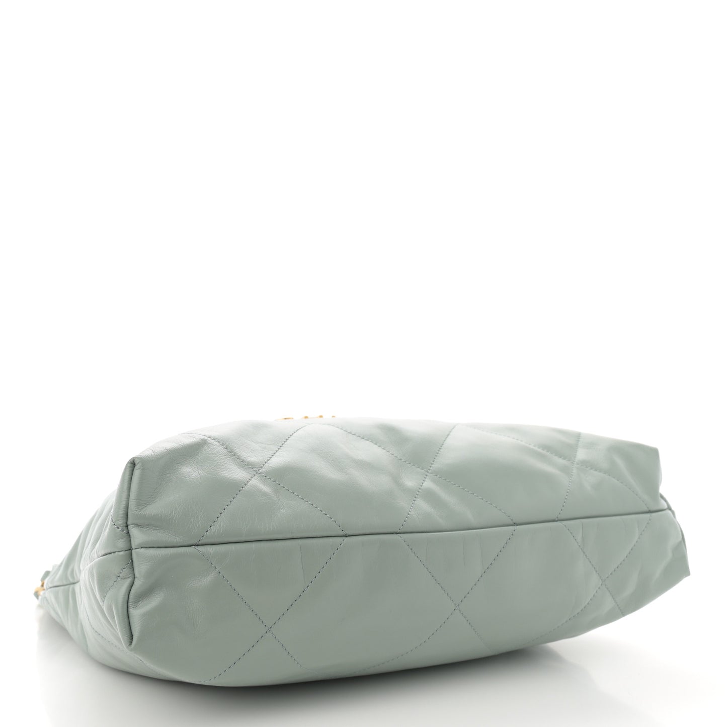 Shiny Calfskin Quilted Chanel 22 Grey