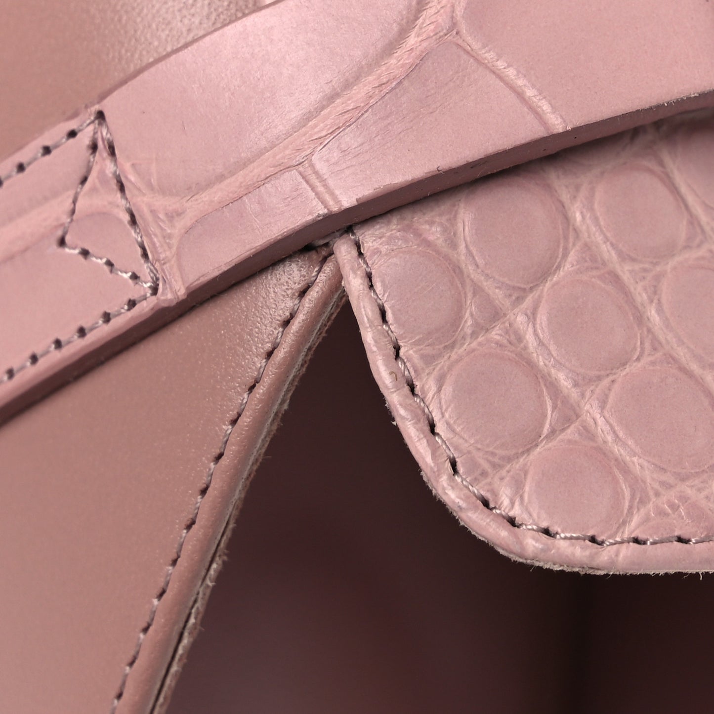 Matte Alligator Calfskin Oz Mules 37.5 Rose Aquarelle