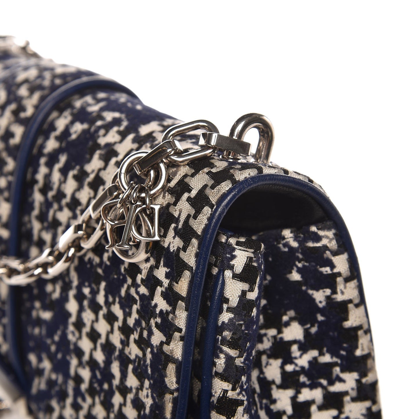 Tweed Medium Miss Dior Flap Black Blue