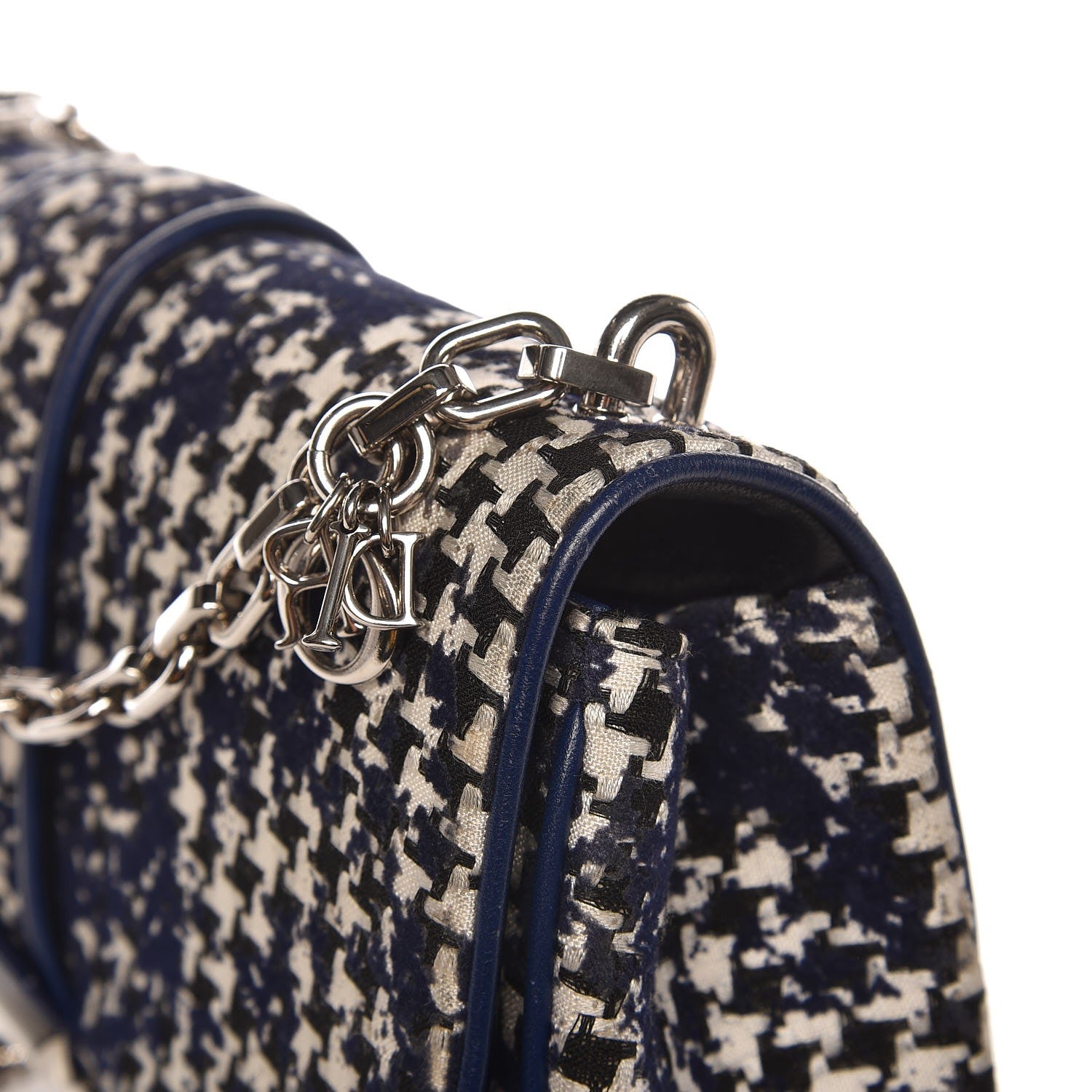 Christian Dior Tweed Medium Miss Dior Flap Black Blue 10 of 14