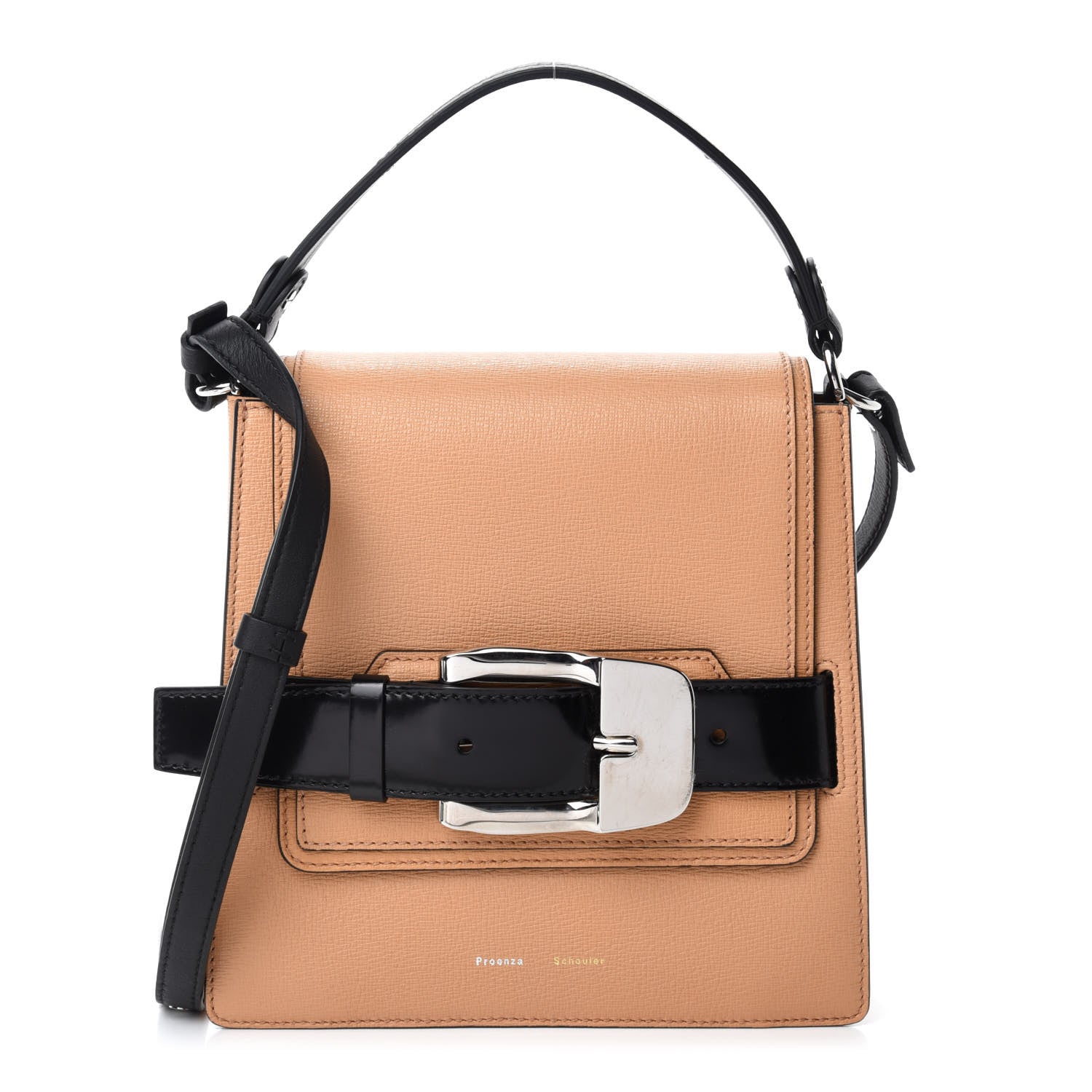 Proenza Schouler Embossed Grained Calfskin Buckle Trapeze Bag Butter Rum 1 of 11