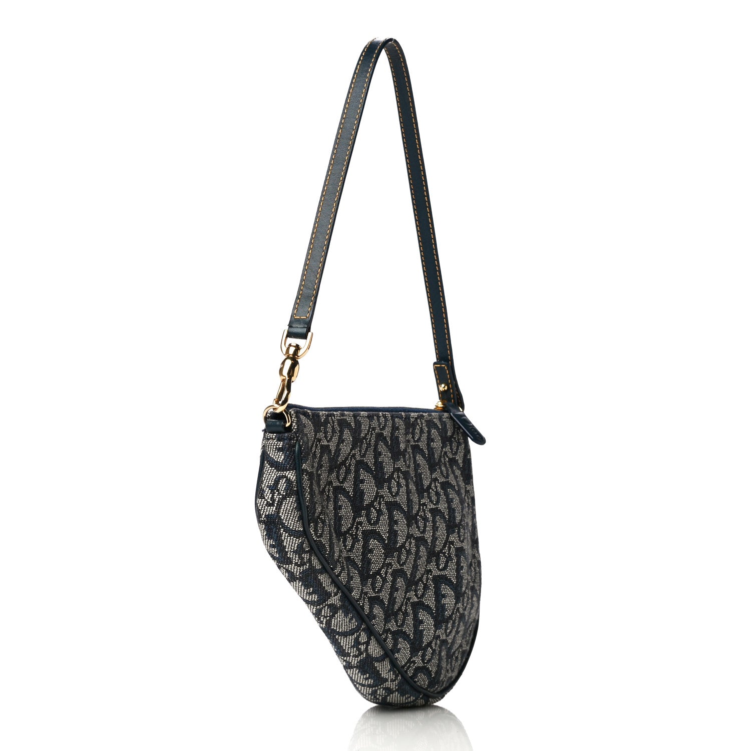 Christian Dior Monogram Mini Saddle Pochette Navy 3 of 11
