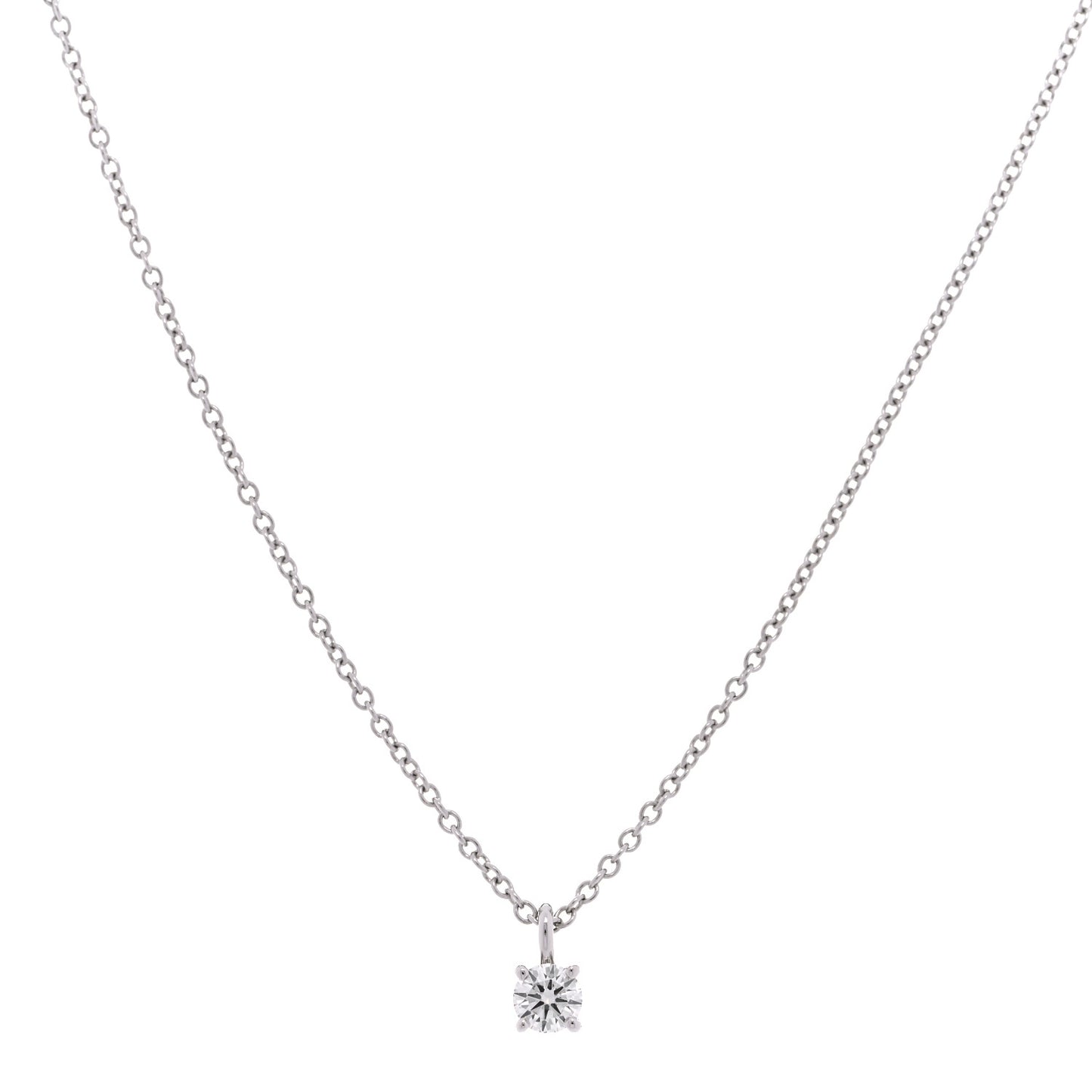 Platinum Diamond .12ct Solitaire Pendant Necklace