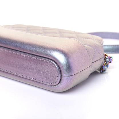 Chanel Iridescent Lambskin Calfskin Quilted Small Gabrielle Clutch With Chain Light Purple 8 of 13