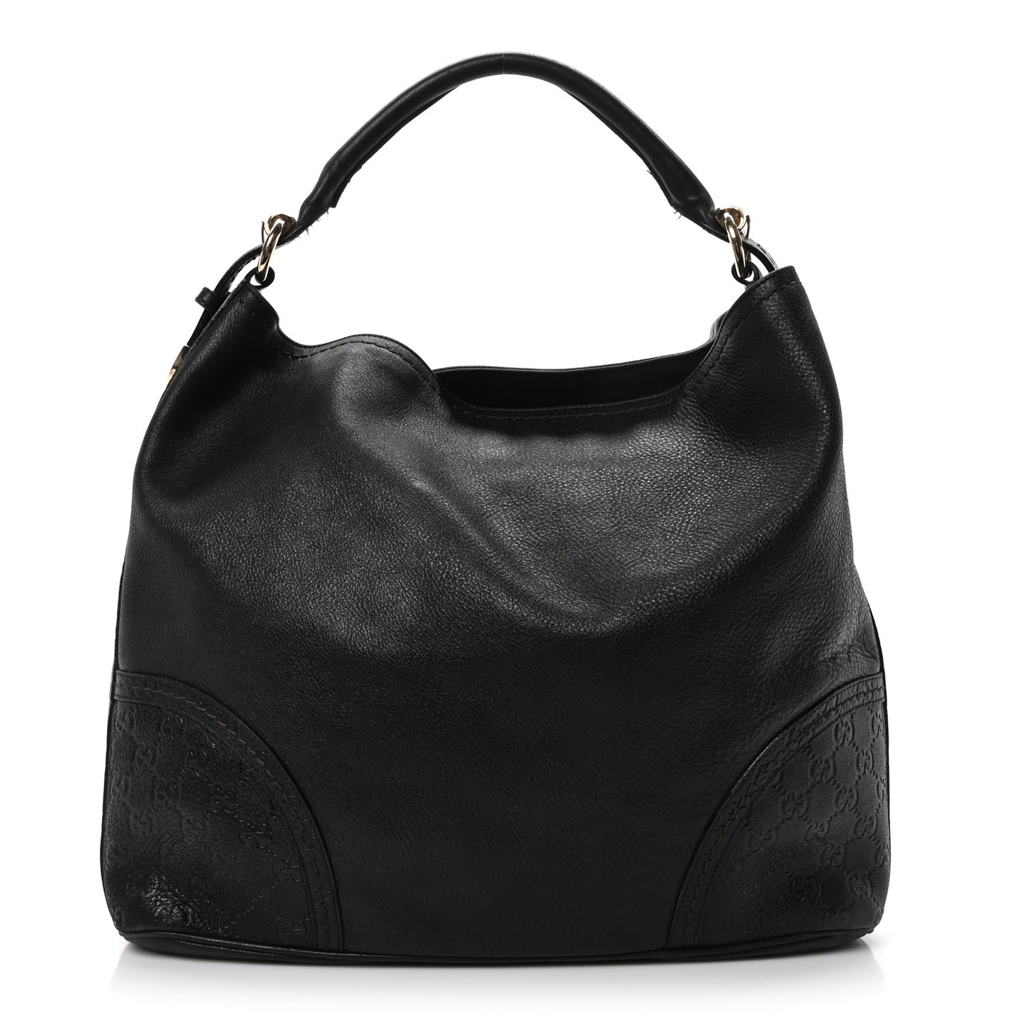 Calfskin Guccissima Trim Large Signoria Hobo Black