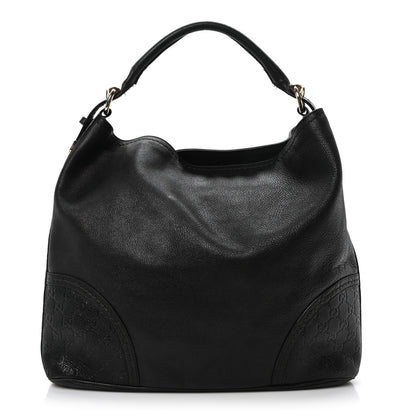 Gucci Calfskin Guccissima Trim Large Signoria Hobo Black 1 of 10