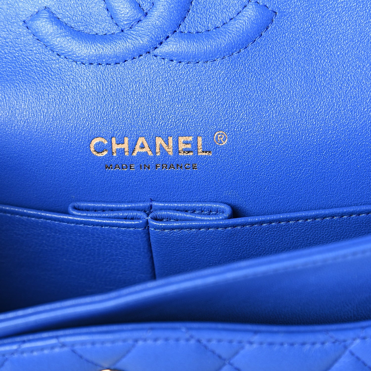 Chanel Lambskin Quilted Medium Double Flap Blue 5 of 8