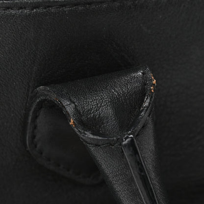 Burberry Grainy Calfskin House Check Medium Banner Tote Black 9 of 10