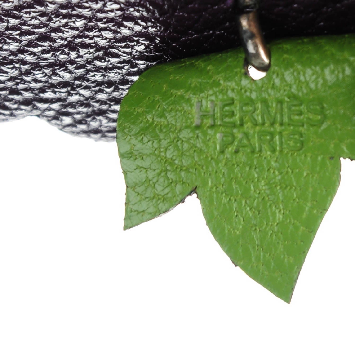 Hermes Chevre Mysore Grape Key Chain Bag Charm Raisin 5 of 5