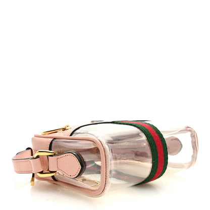 Gucci Vinyl Web Mini Ophidia Transparent Shoulder Bag Perfect Pink 4 of 9