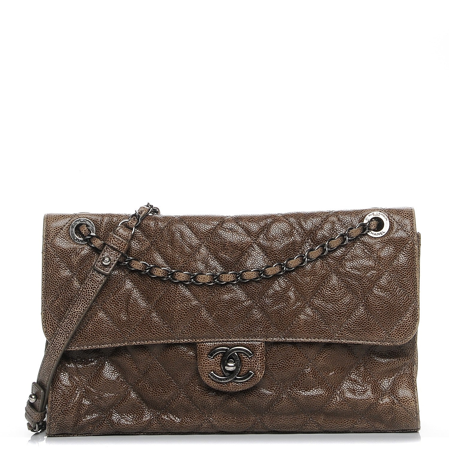 Chanel Crumpled Grained Calfskin Jumbo CC Crave Flap Beige 1 of 7
