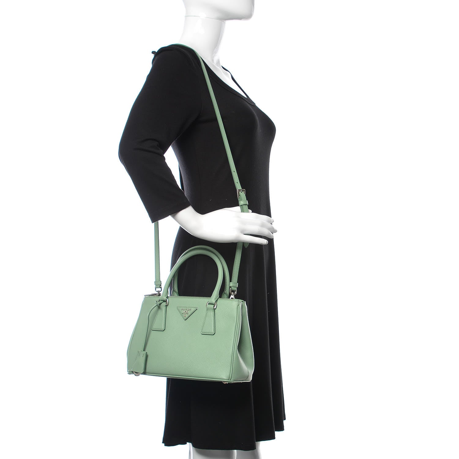 Prada Saffiano Lux Small Galleria Double Zip Tote Acquamarina 2 of 10