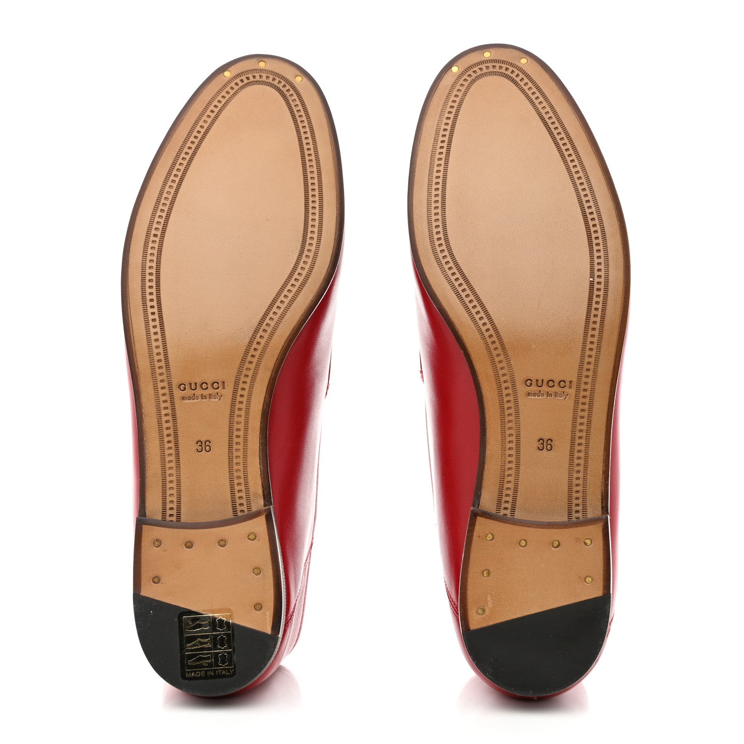 Gucci Calfskin Womens Jordaan Loafers 36 Hibiscus Red 5 of 9